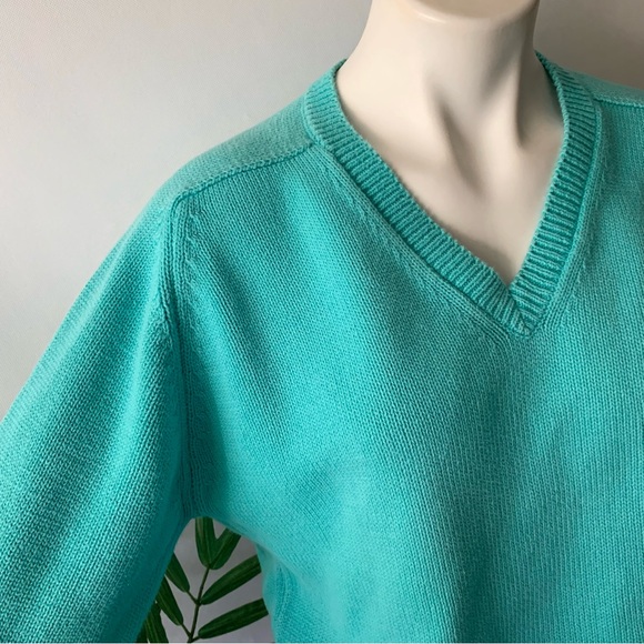 r e t r o :: Rad Vibrant Turquoise Cotton Ribbed Knit Sweater - Picture 10 of 10